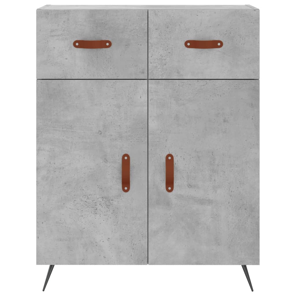 Visoka komoda siva betona 69,5x34x180 cm od konstruiranog drva
