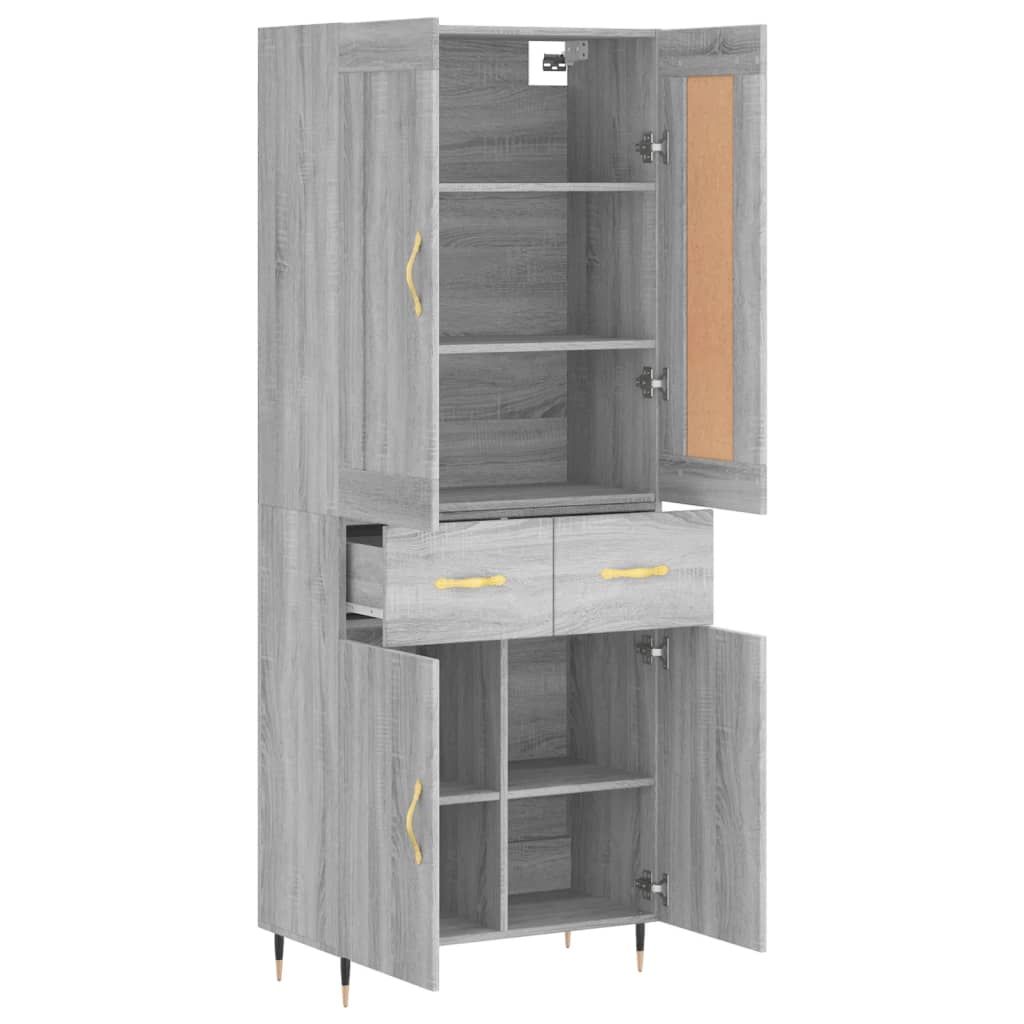 Visoka komoda siva sonome 69,5x34x180 cm od konstruiranog drva