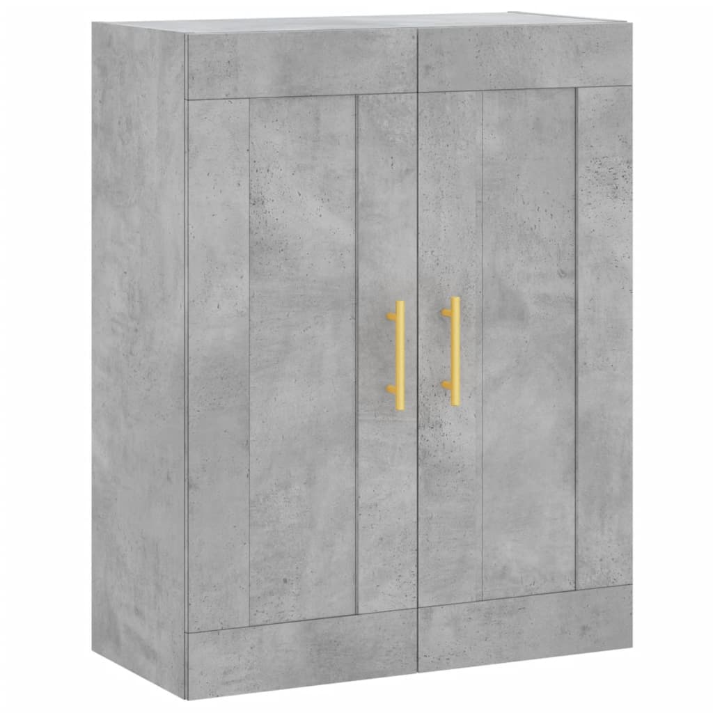Visoka komoda siva betona 69,5x34x180 cm od konstruiranog drva