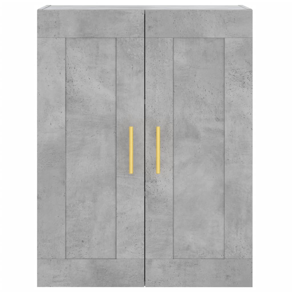 Visoka komoda siva betona 69,5x34x180 cm od konstruiranog drva