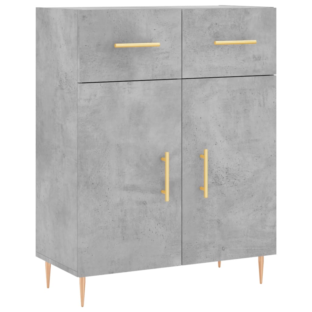 Visoka komoda siva betona 69,5x34x180 cm od konstruiranog drva