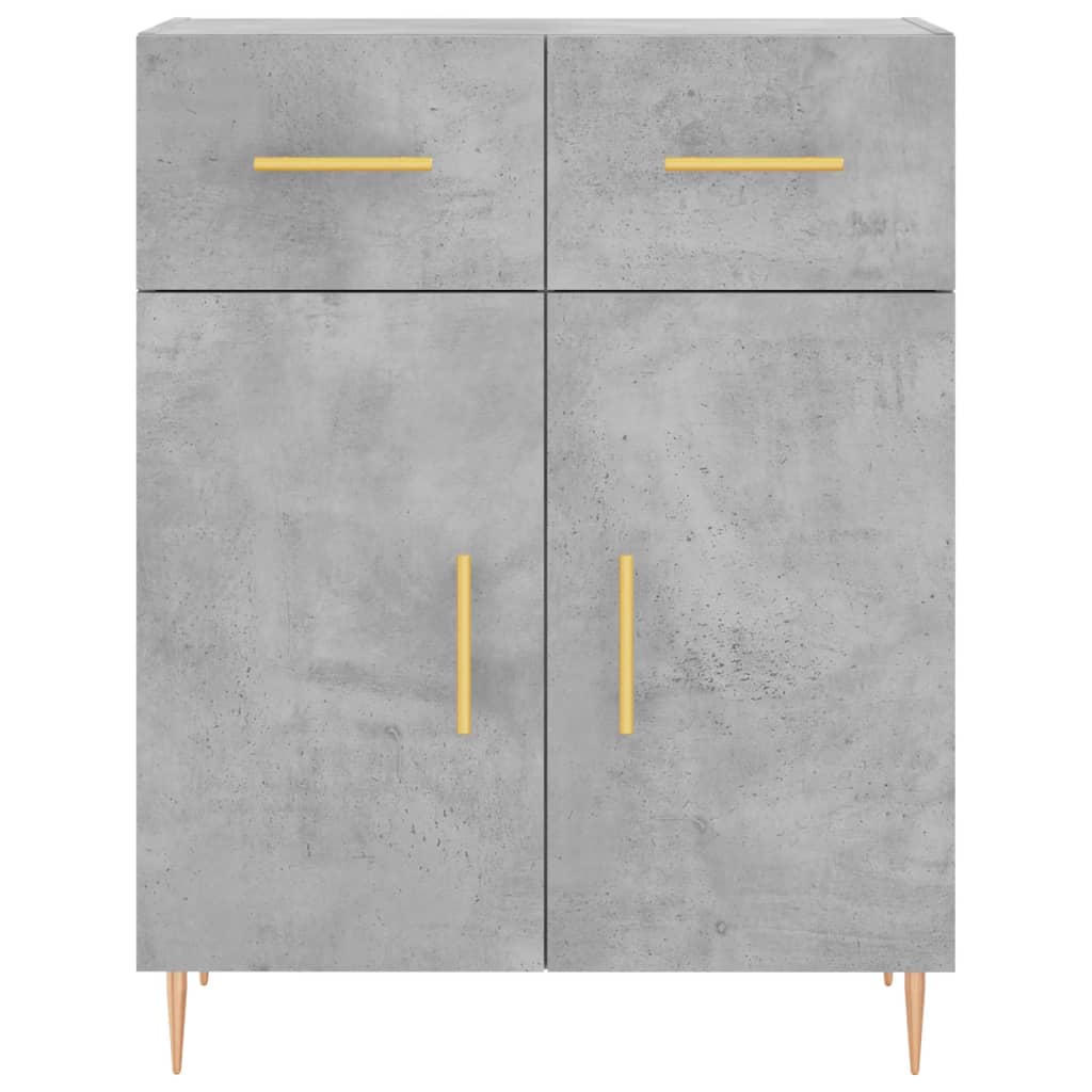 Visoka komoda siva betona 69,5x34x180 cm od konstruiranog drva