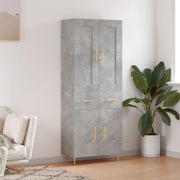 Visoka komoda siva betona 69,5x34x180 cm od konstruiranog drva