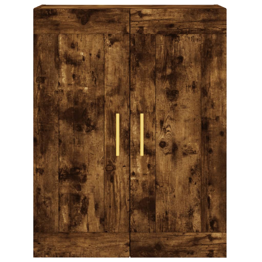 Visoka komoda dimljeni hrast 69,5x34x180 cm konstruiranog drva