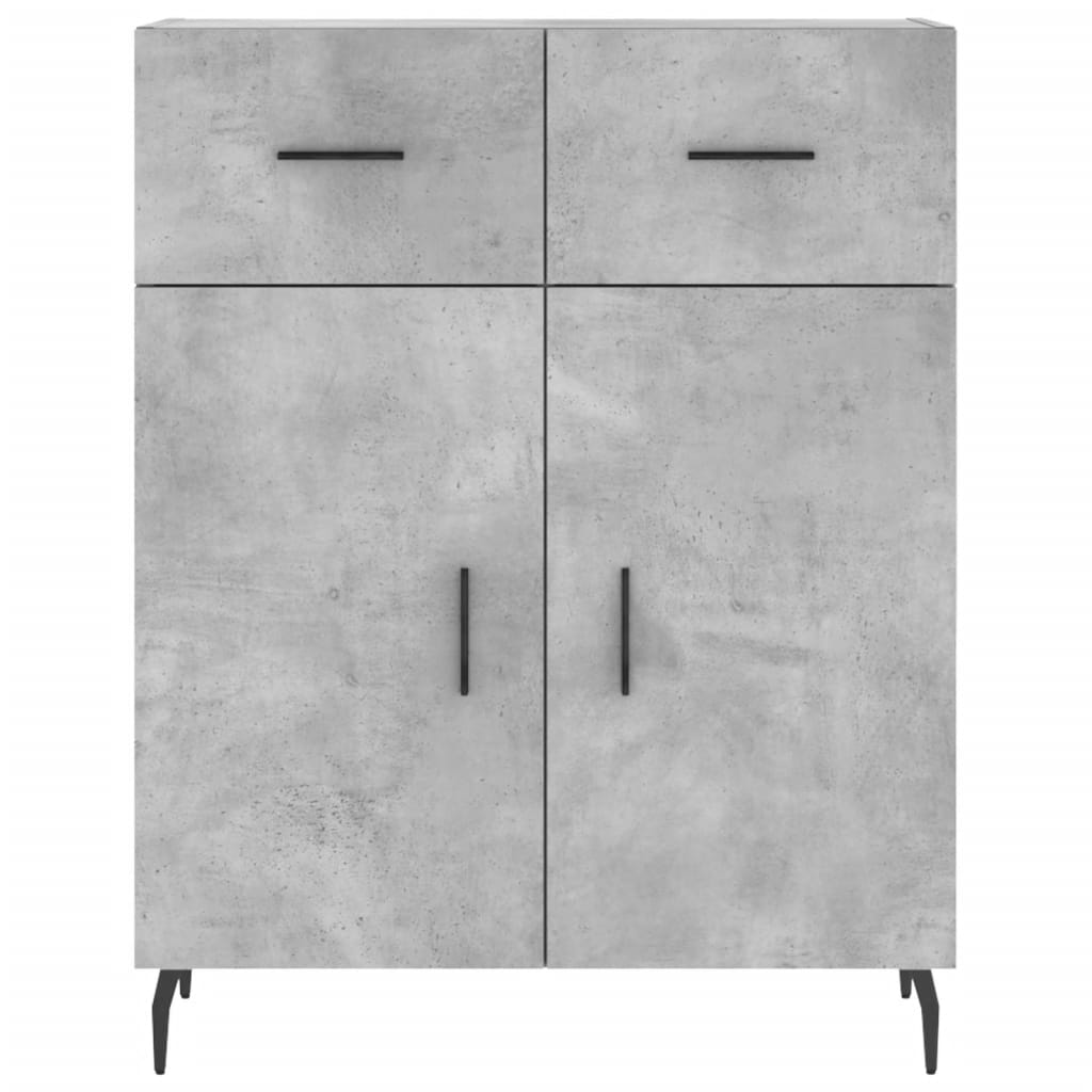 Visoka komoda siva betona 69,5x34x180 cm od konstruiranog drva