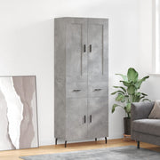 Visoka komoda siva betona 69,5x34x180 cm od konstruiranog drva