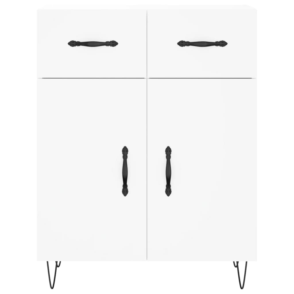 Visoka komoda bijela 69,5x34x180 cm konstruirano drvo
