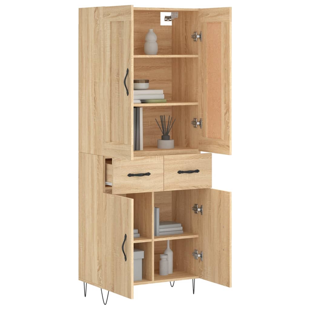 Visoka komoda hrasta sonome 69,5x34x180cm od konstruiranog drva