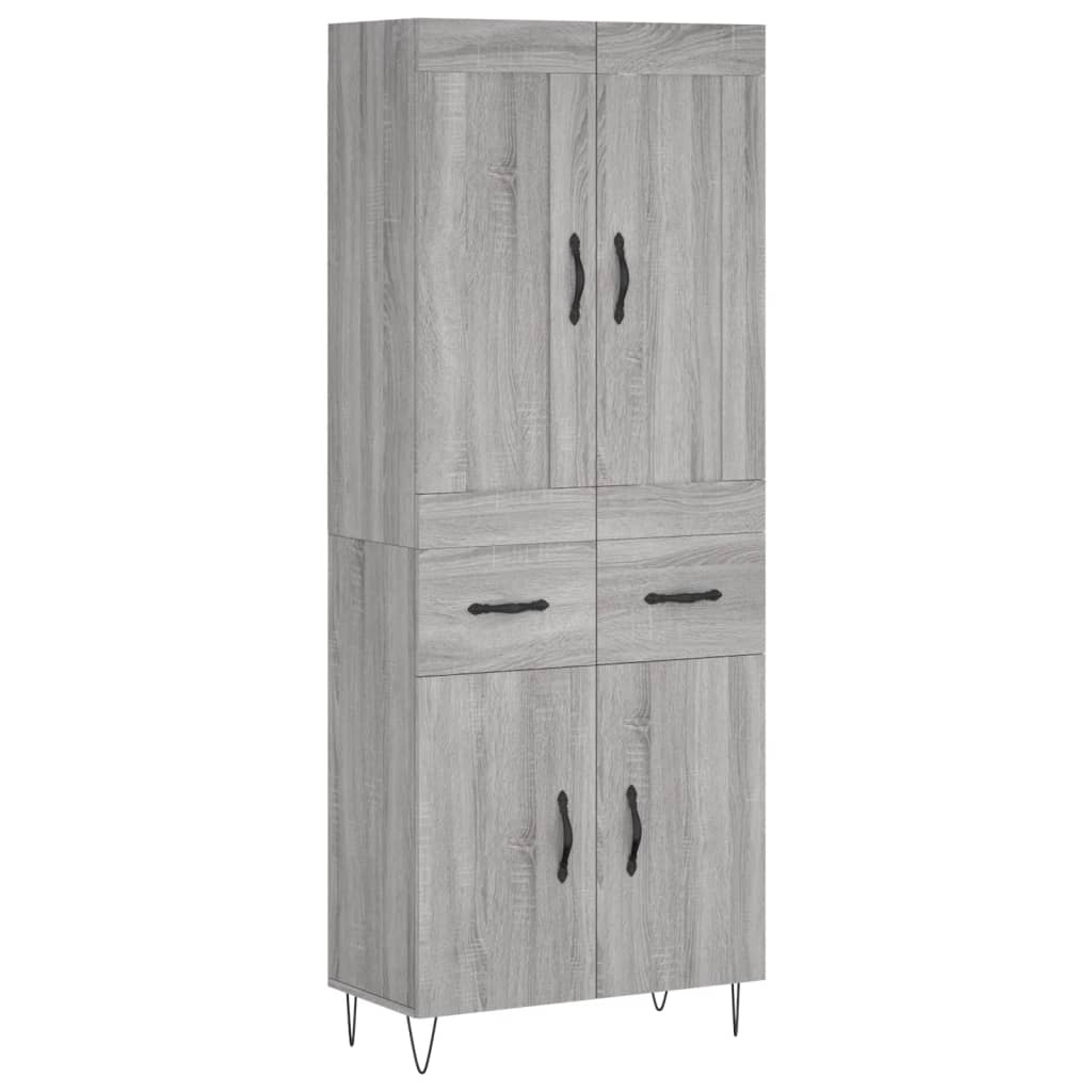 Visoka komoda siva sonome 69,5x34x180 cm od konstruiranog drva