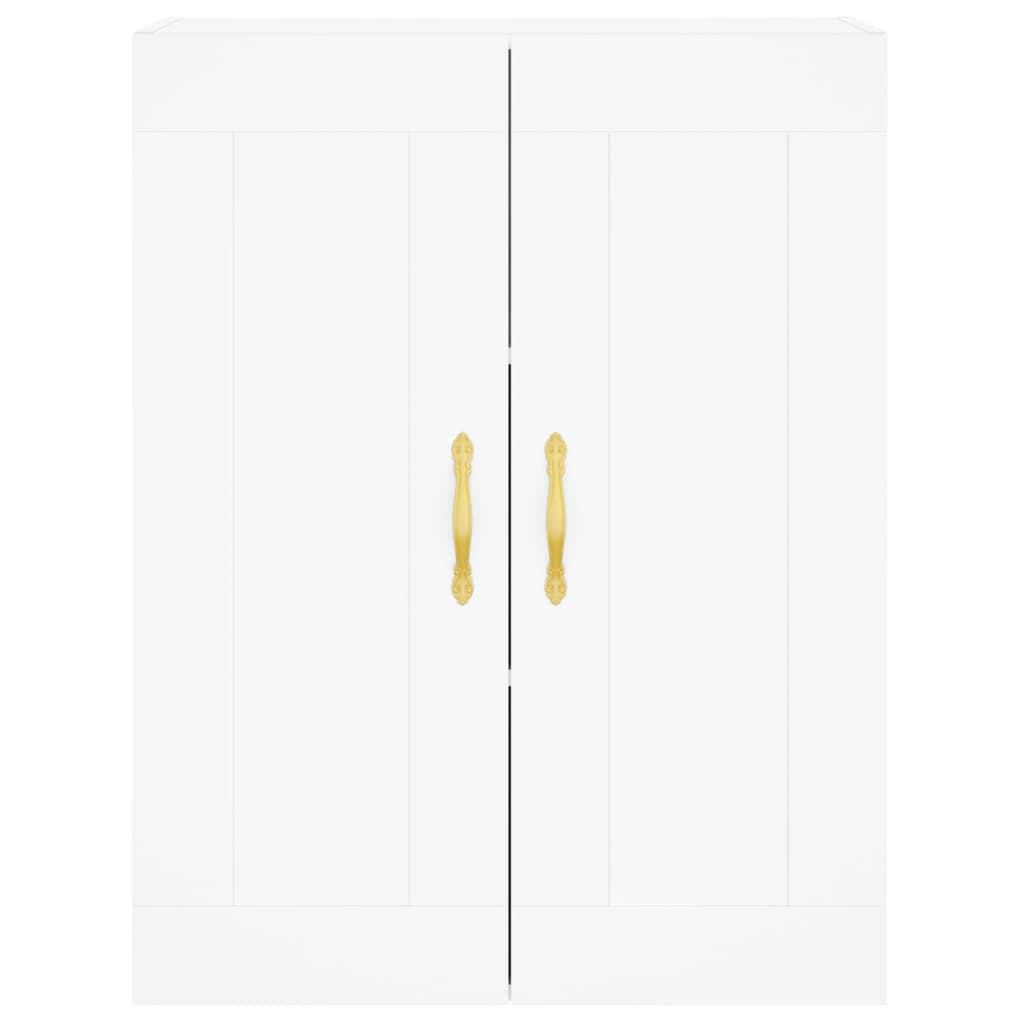 Visoka komoda bijela 69,5x34x180 cm konstruirano drvo
