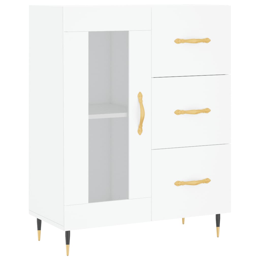 Visoka komoda bijela 69,5x34x180 cm konstruirano drvo