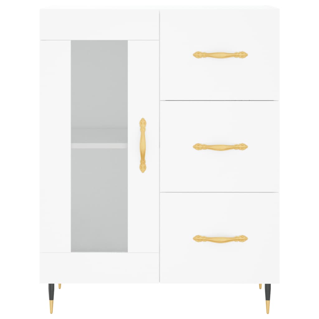 Visoka komoda bijela 69,5x34x180 cm konstruirano drvo