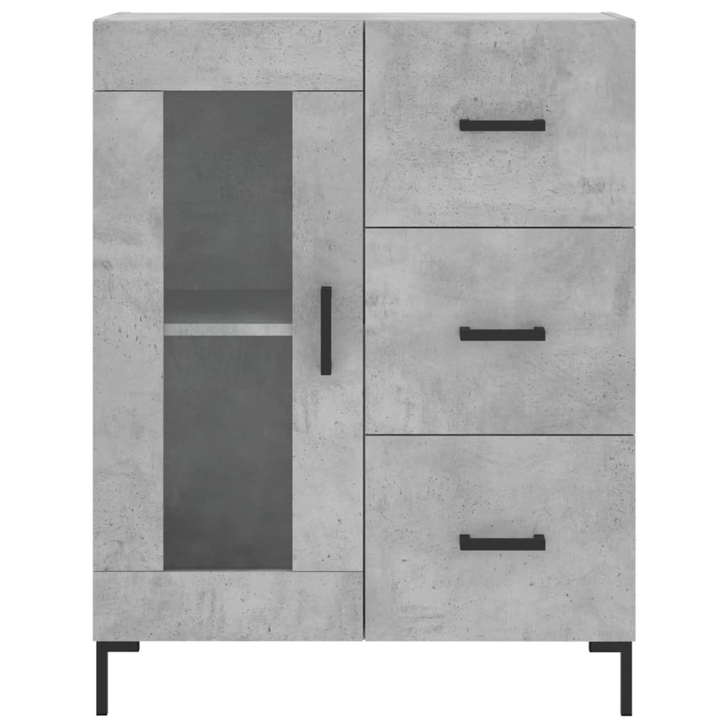 Visoka komoda siva betona 69,5x34x180 cm od konstruiranog drva