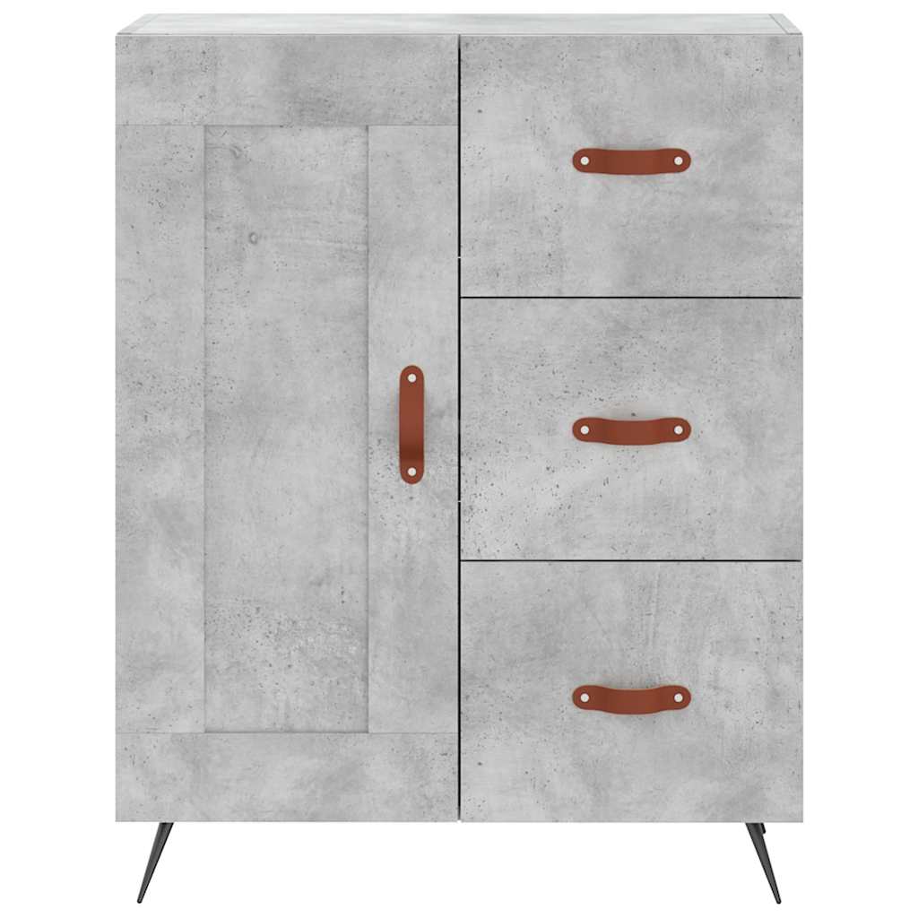 Visoka komoda siva betona 69,5x34x180 cm od konstruiranog drva