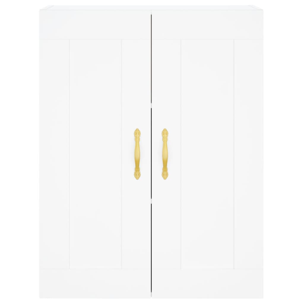 Visoka komoda bijela 69,5x34x180 cm konstruirano drvo