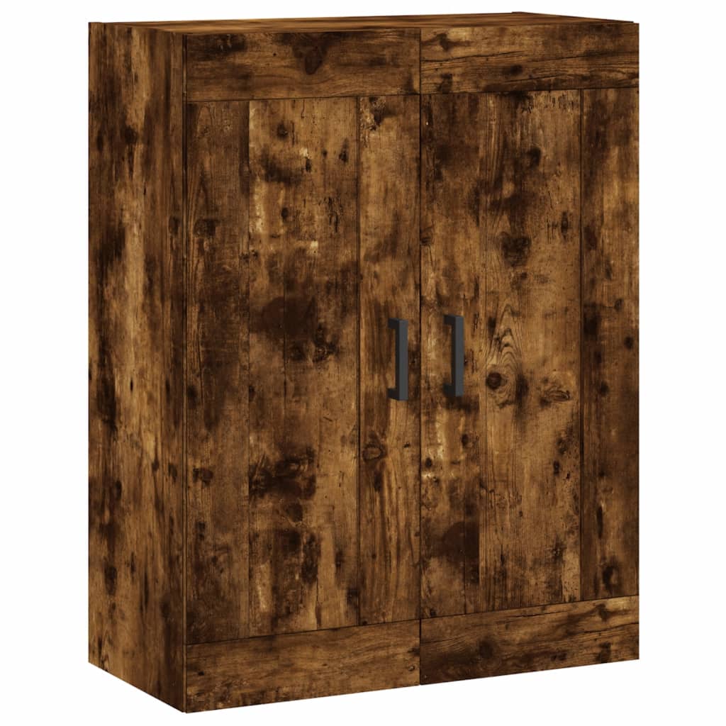 Visoka komoda dimljeni hrast 69,5x34x180 cm konstruiranog drva