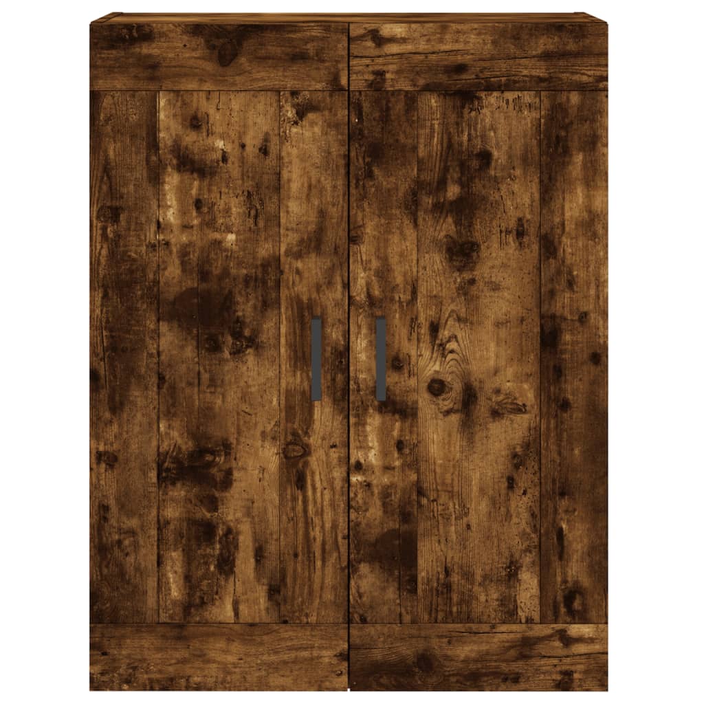 Visoka komoda dimljeni hrast 69,5x34x180 cm konstruiranog drva