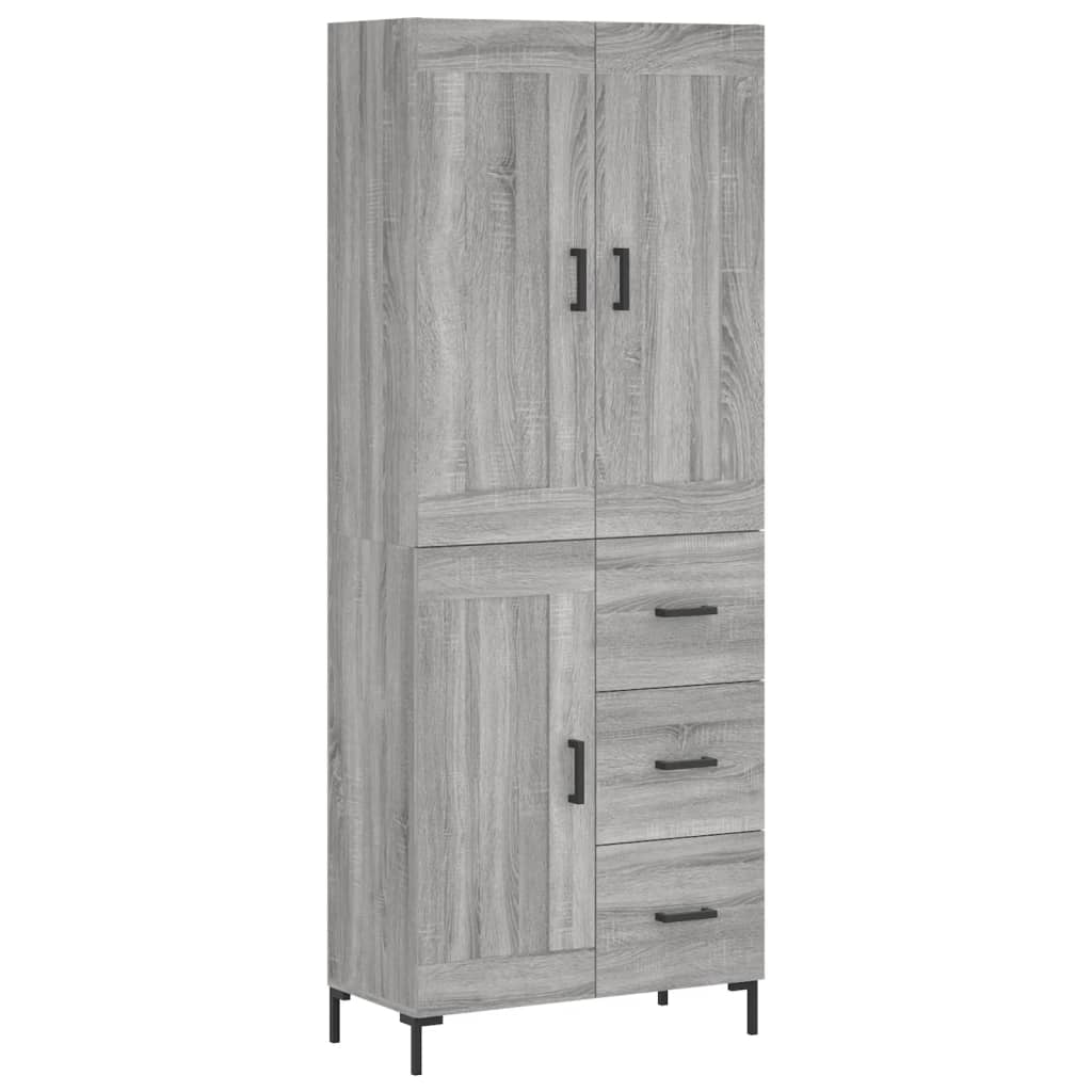 Visoka komoda siva sonome 69,5x34x180 cm od konstruiranog drva