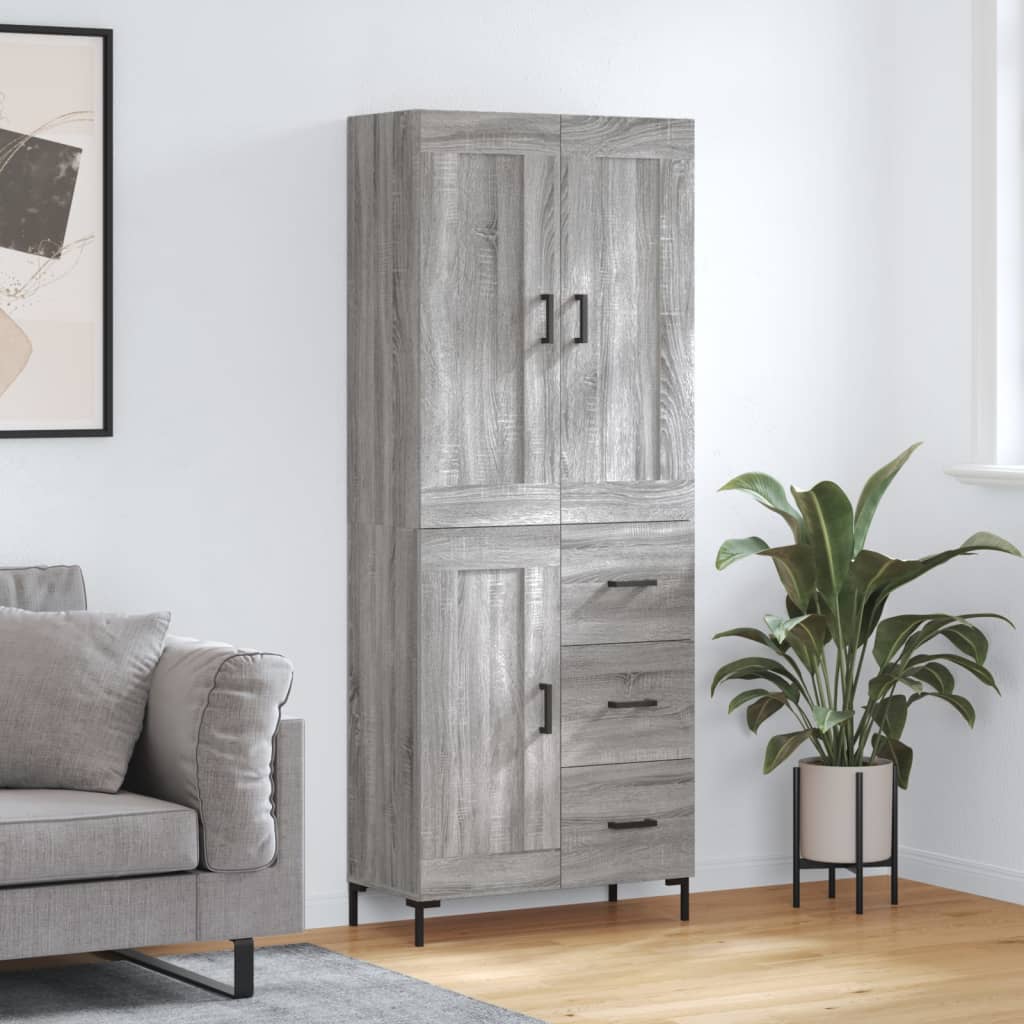 Visoka komoda siva sonome 69,5x34x180 cm od konstruiranog drva
