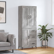 Visoka komoda siva sonome 69,5x34x180 cm od konstruiranog drva