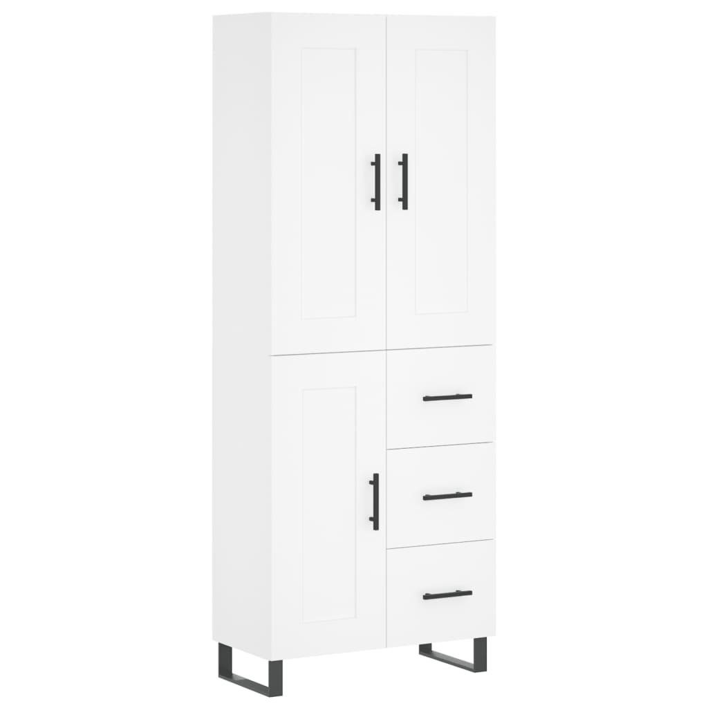 Visoka komoda bijela 69,5x34x180 cm konstruirano drvo