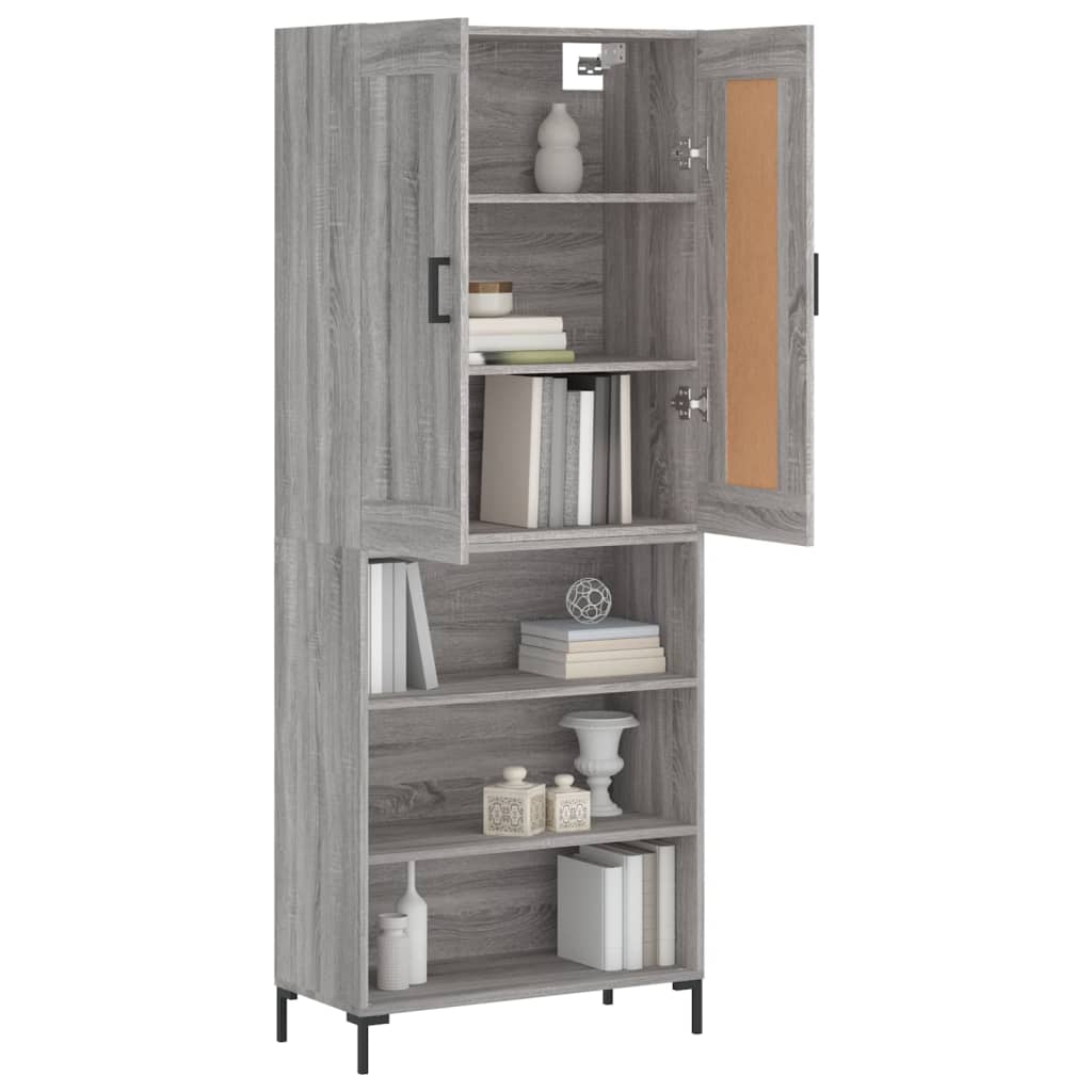 Visoka komoda siva sonome 69,5x34x180 cm od konstruiranog drva