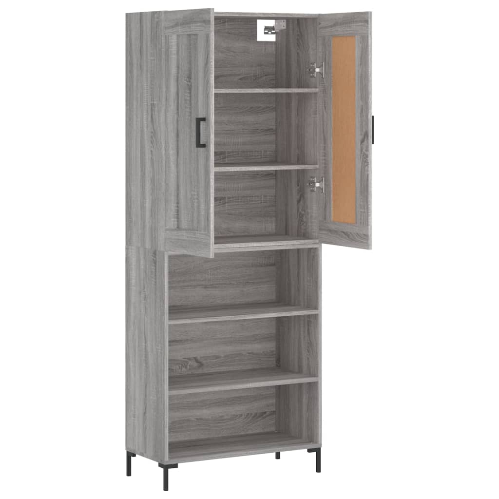 Visoka komoda siva sonome 69,5x34x180 cm od konstruiranog drva