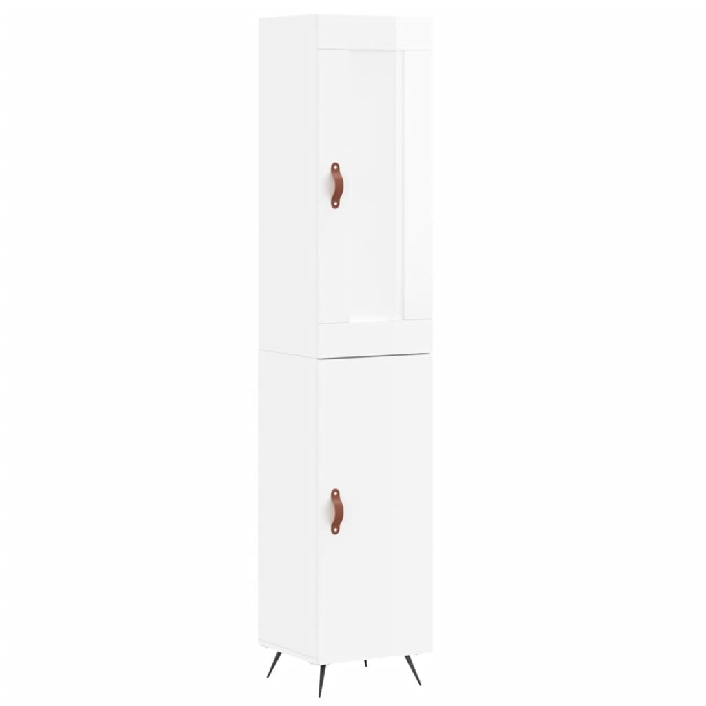 Visoka komoda sjajna bijela 34,5x34x180 cm konstruirano drvo