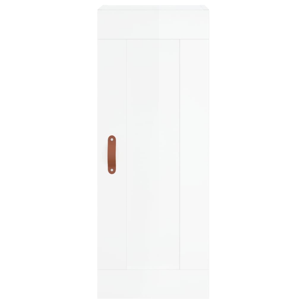 Visoka komoda sjajna bijela 34,5x34x180 cm konstruirano drvo