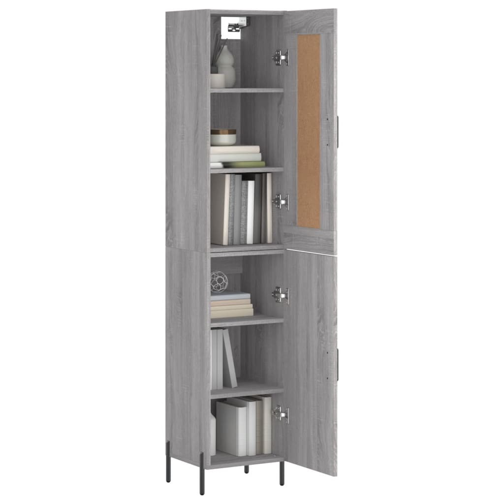 Visoka komoda siva sonome 34,5x34x180 cm od konstruiranog drva