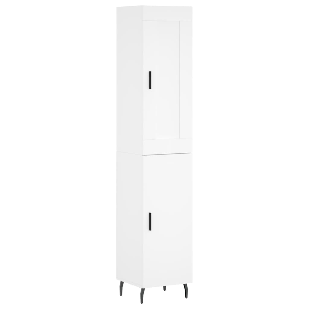 Visoka komoda bijeli 34,5x34x180 cm od konstruiranog drva