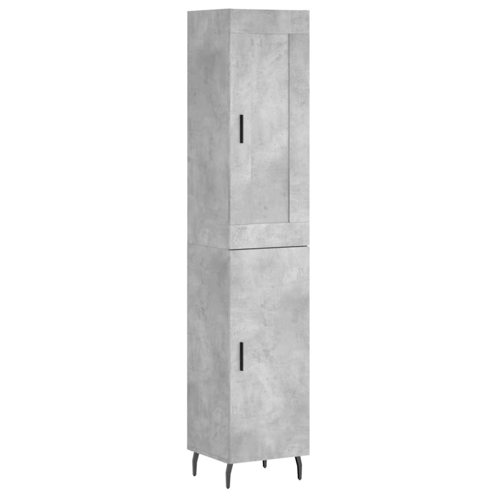 Visoka komoda siva betona 34,5x34x180 cm od konstruiranog drva