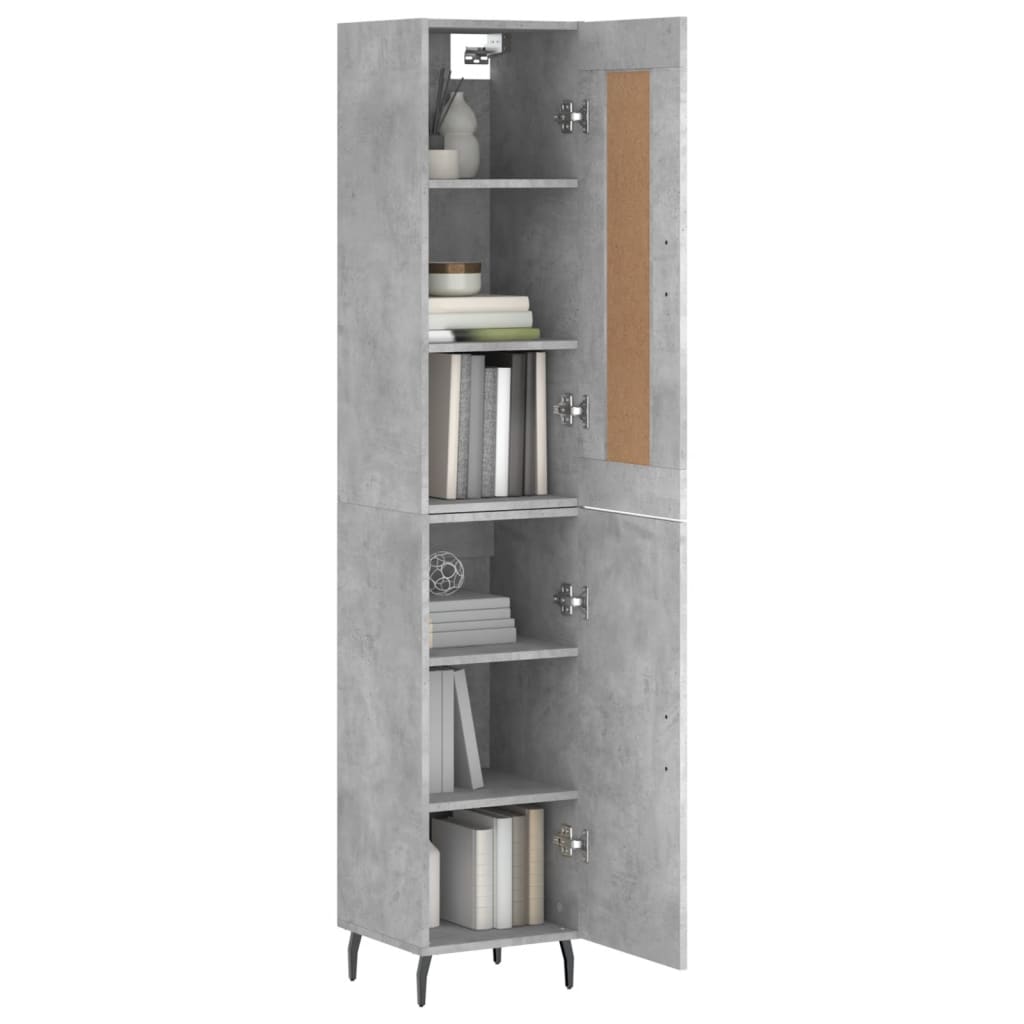 Visoka komoda siva betona 34,5x34x180 cm od konstruiranog drva
