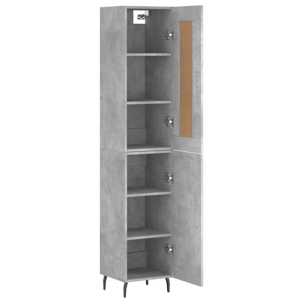Visoka komoda siva betona 34,5x34x180 cm od konstruiranog drva