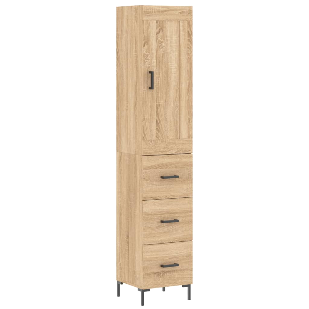 Visoka komoda hrasta sonome 34,5x34x180cm od konstruiranog drva