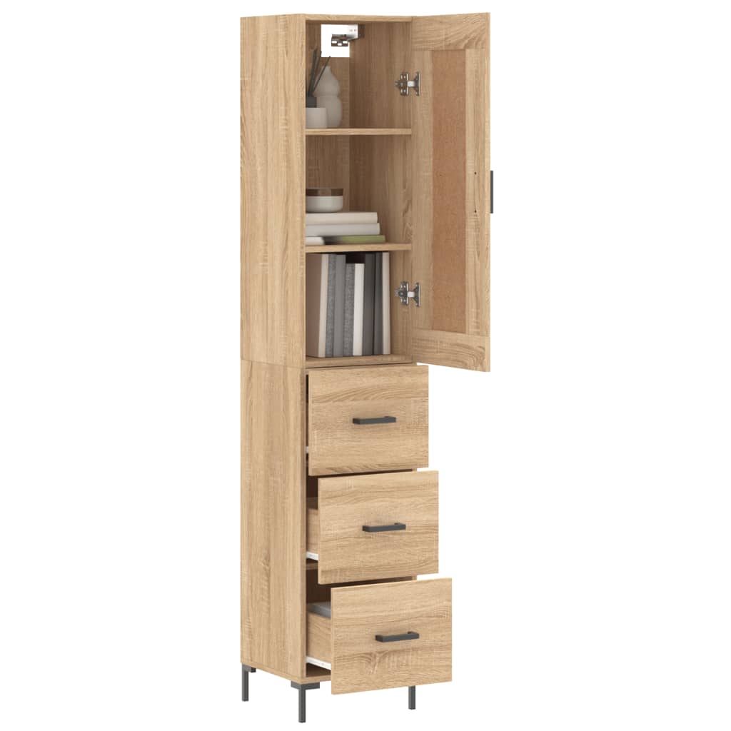 Visoka komoda hrasta sonome 34,5x34x180cm od konstruiranog drva