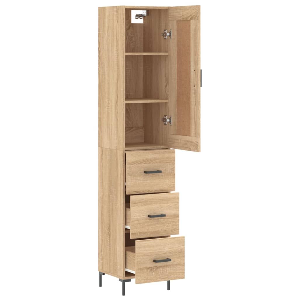 Visoka komoda hrasta sonome 34,5x34x180cm od konstruiranog drva