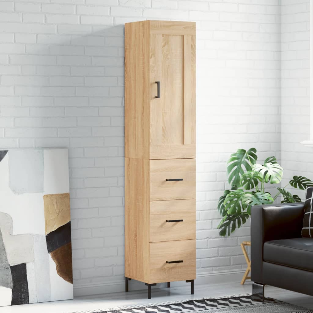 Visoka komoda hrasta sonome 34,5x34x180cm od konstruiranog drva