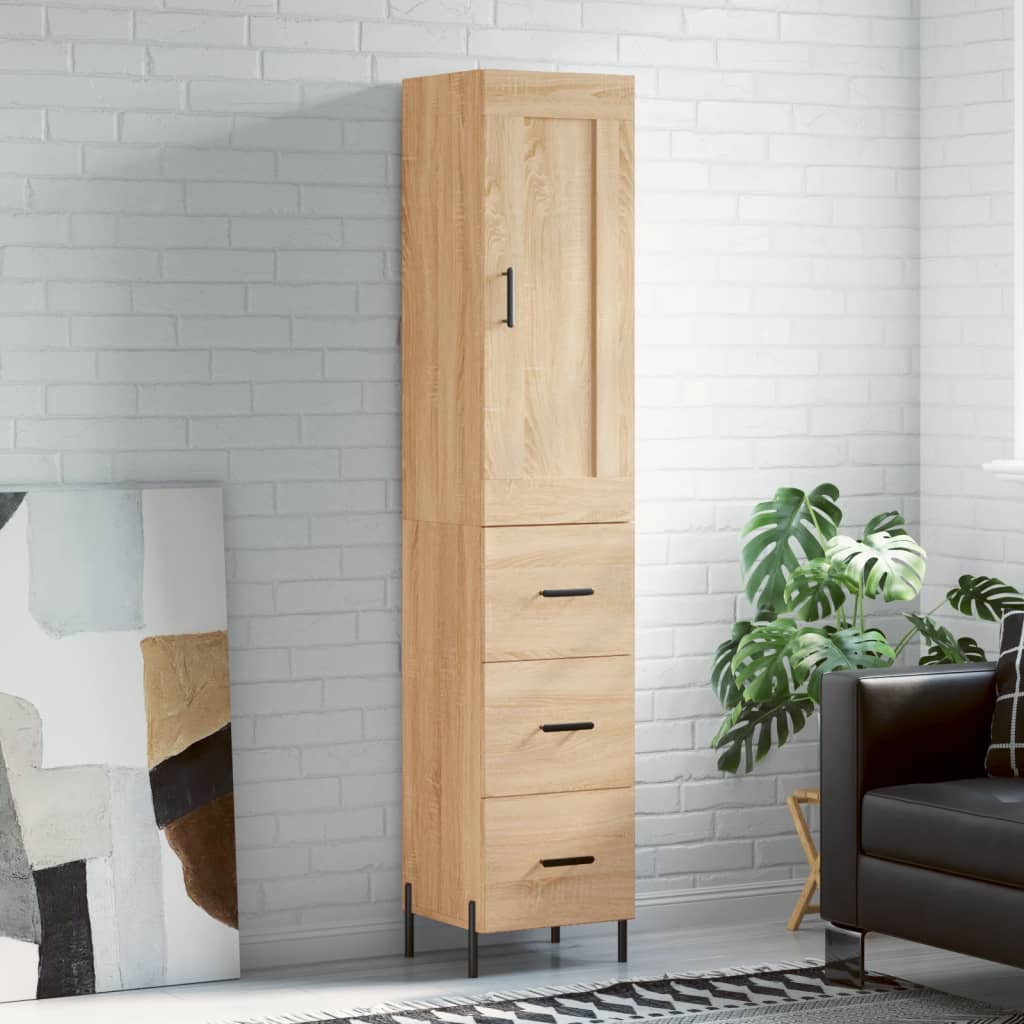 Visoka komoda hrasta sonome 34,5x34x180cm od konstruiranog drva