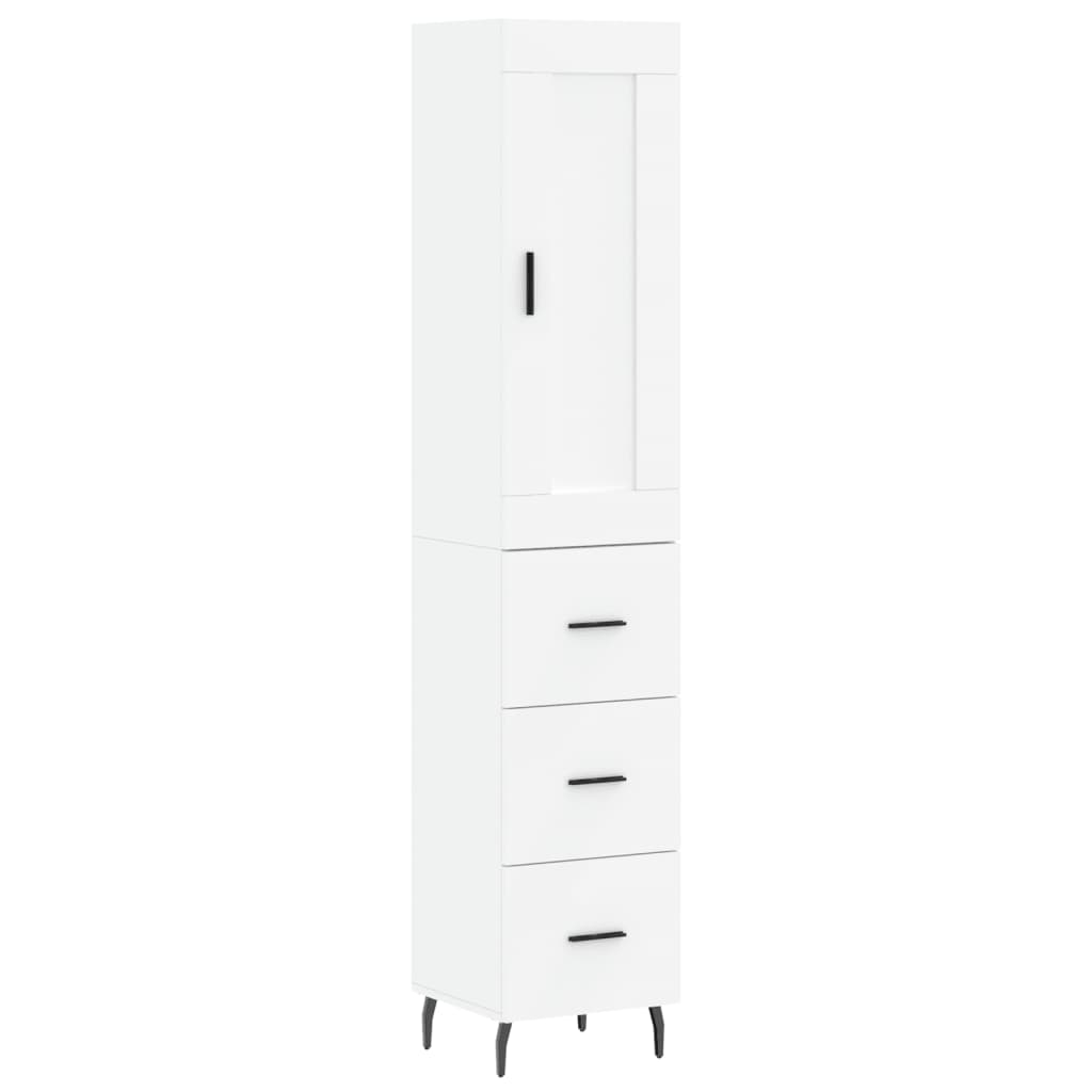Visoka komoda bijeli 34,5x34x180 cm od konstruiranog drva