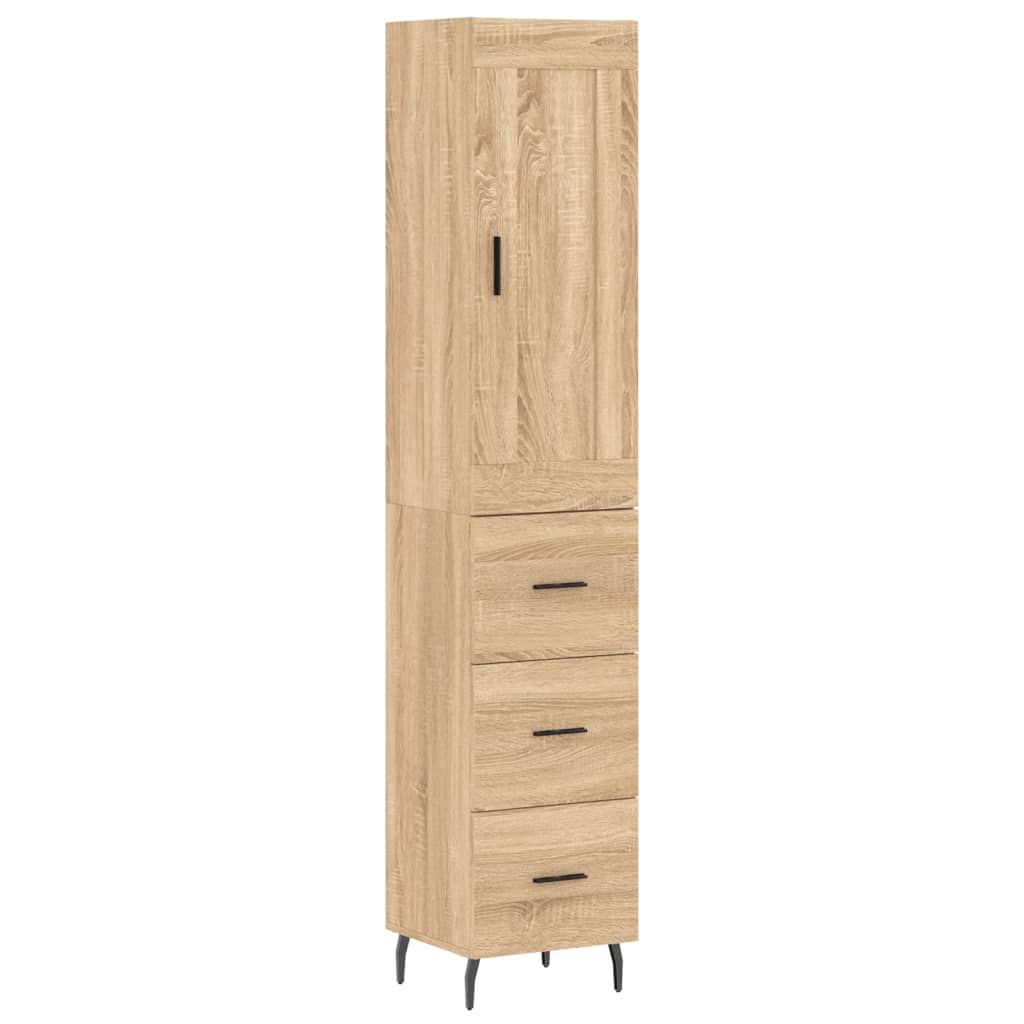 Visoka komoda hrasta sonome 34,5x34x180cm od konstruiranog drva