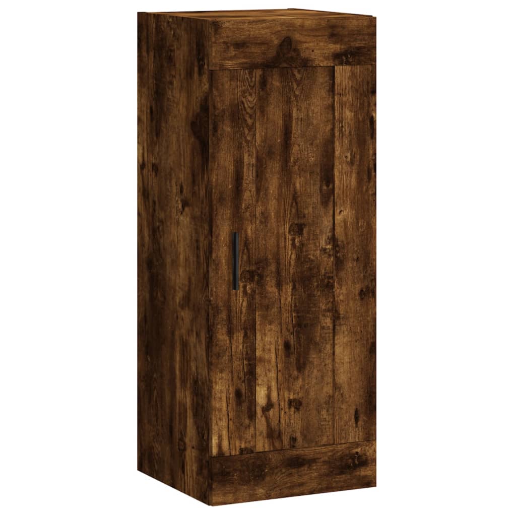 Visoka komoda dimljeni hrast 34,5x34x180cm konstruiranog drva