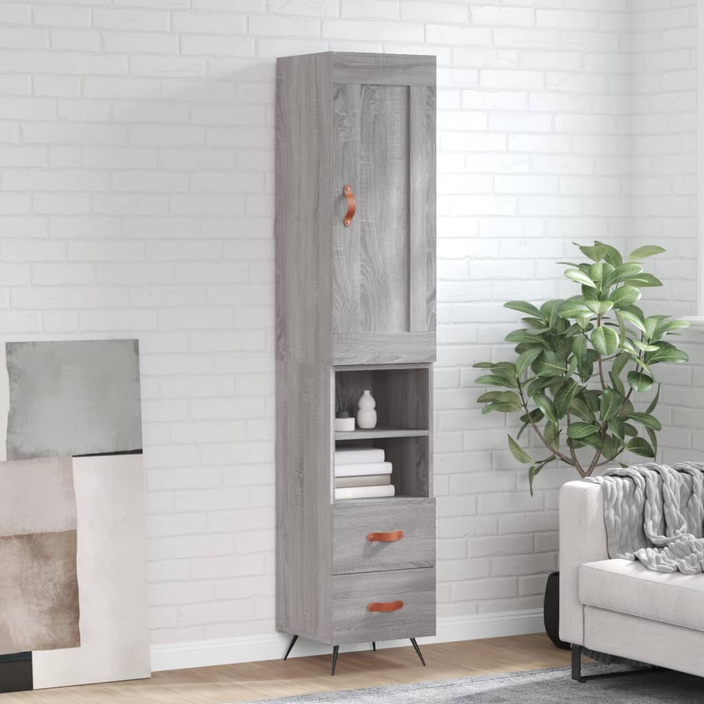 Visoka komoda siva sonome 34,5x34x180 cm od konstruiranog drva