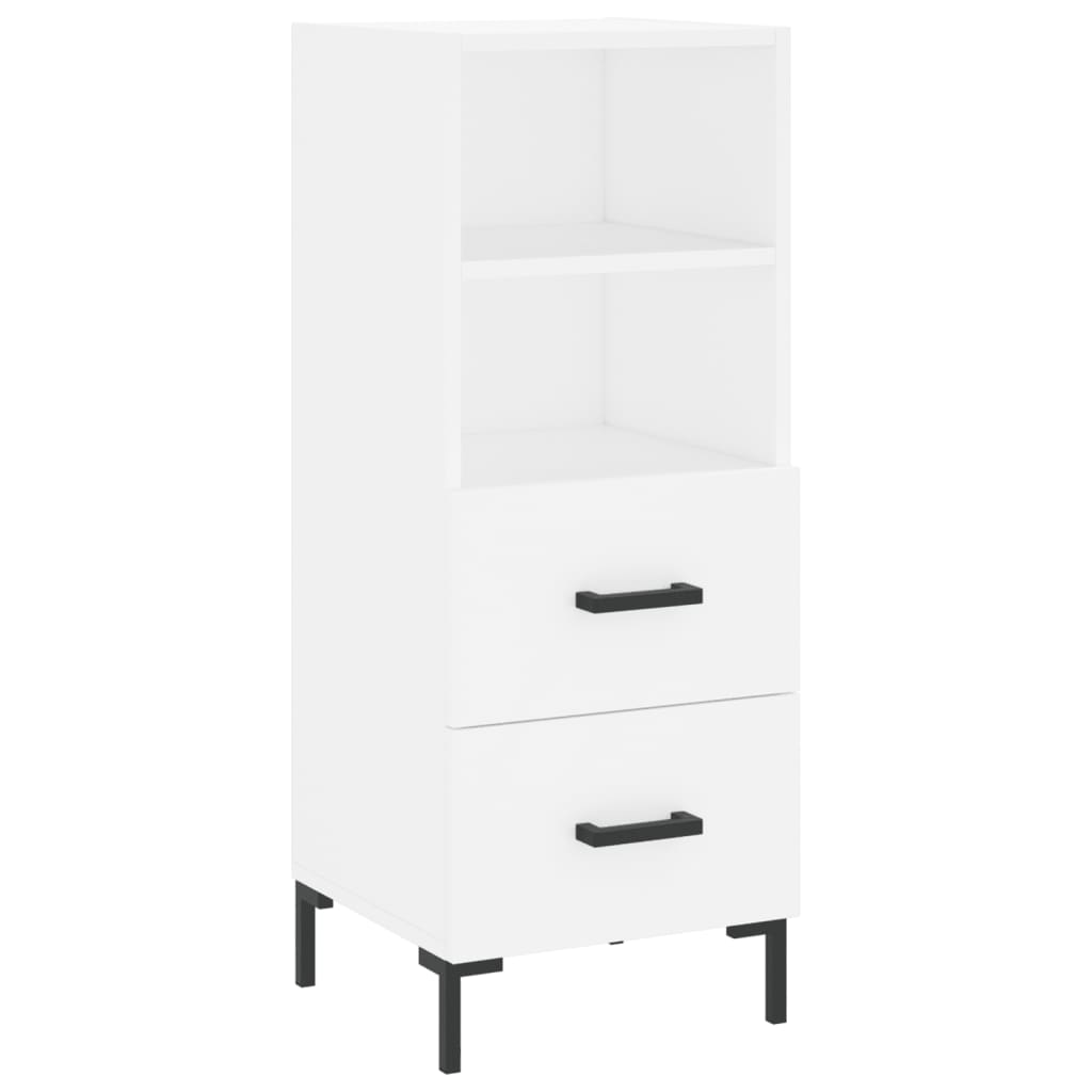 Visoka komoda bijeli 34,5x34x180 cm od konstruiranog drva
