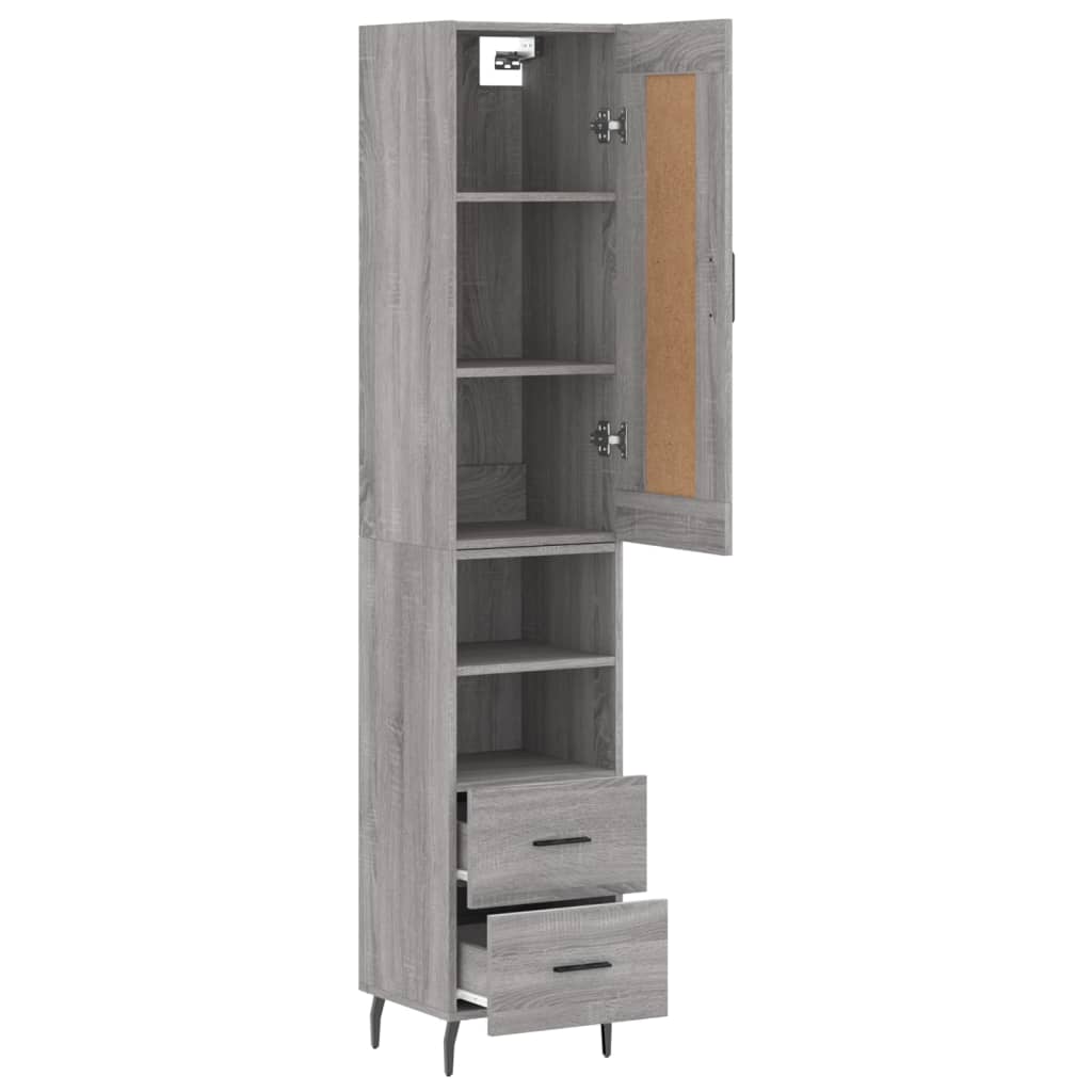 Visoka komoda siva sonome 34,5x34x180 cm od konstruiranog drva