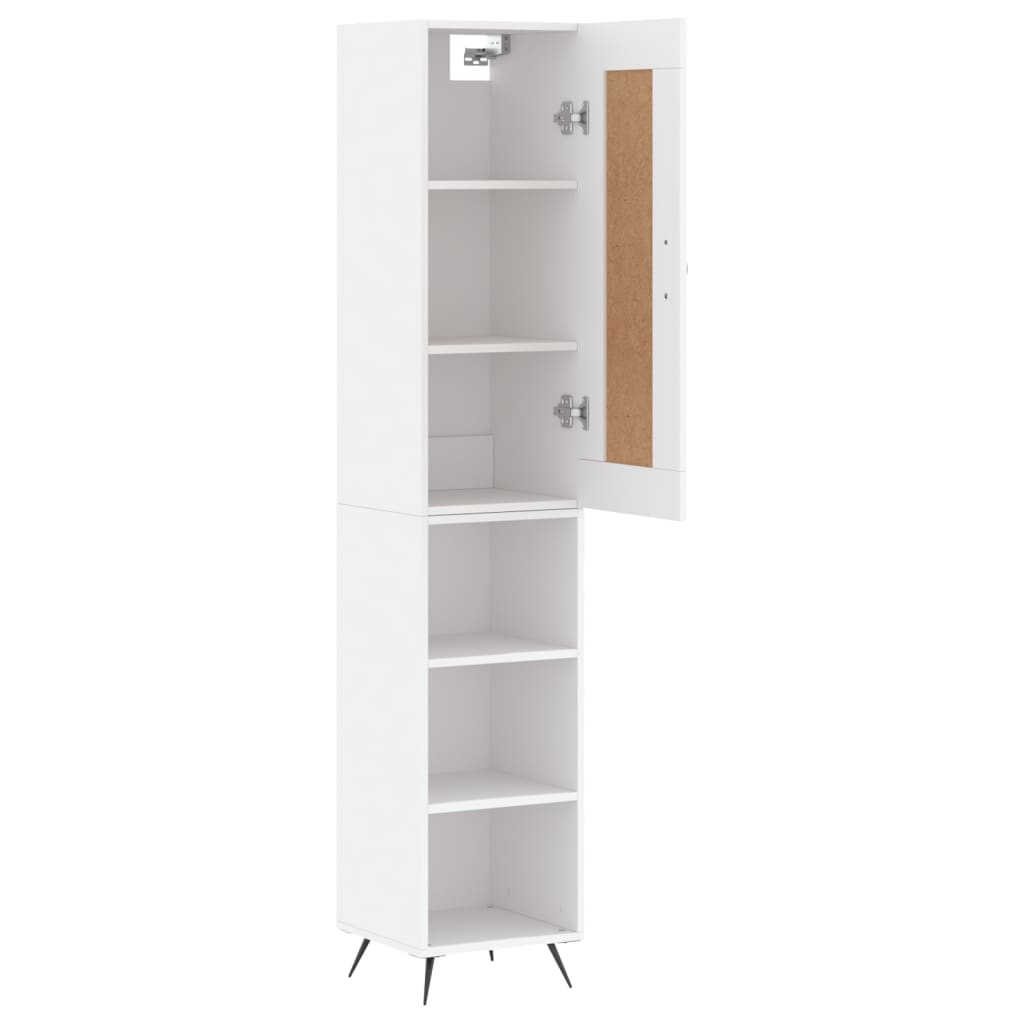Visoka komoda bijeli 34,5x34x180 cm od konstruiranog drva