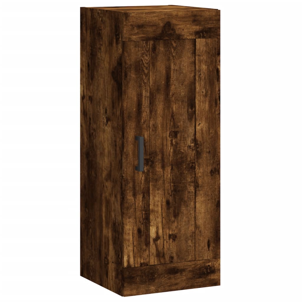 Visoka komoda dimljeni hrast 34,5x34x180cm konstruiranog drva