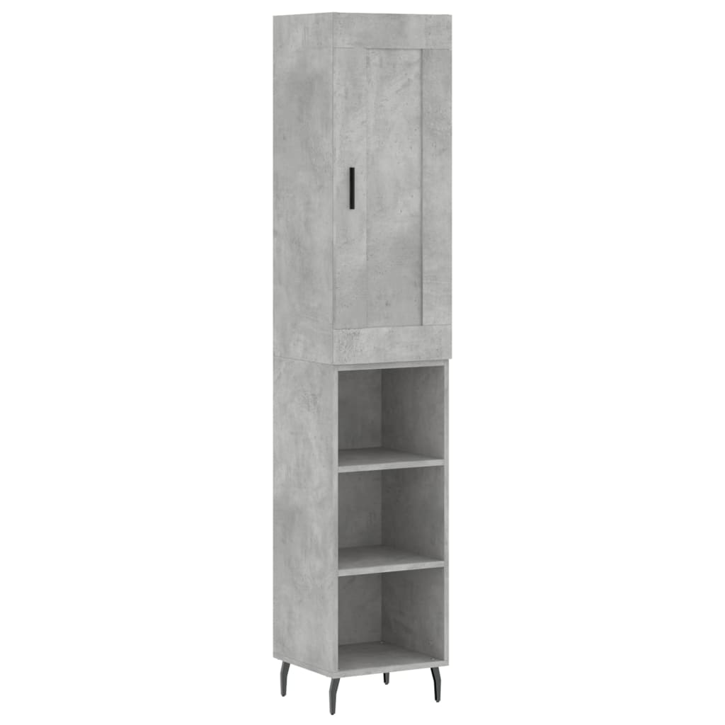 Visoka komoda siva betona 34,5x34x180 cm od konstruiranog drva