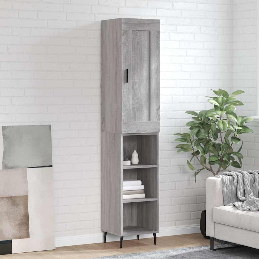 Visoka komoda siva sonome 34,5x34x180 cm od konstruiranog drva