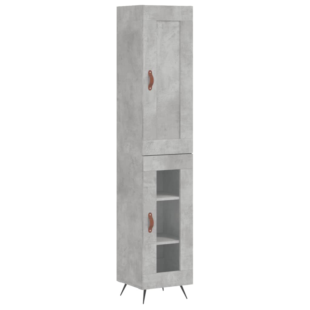 Visoka komoda siva betona 34,5x34x180 cm od konstruiranog drva